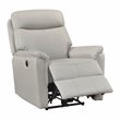 Lexicon Leif Leather Power Reclining Chair in Light Gray