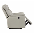 Lexicon Leif Leather Power Reclining Chair in Light Gray