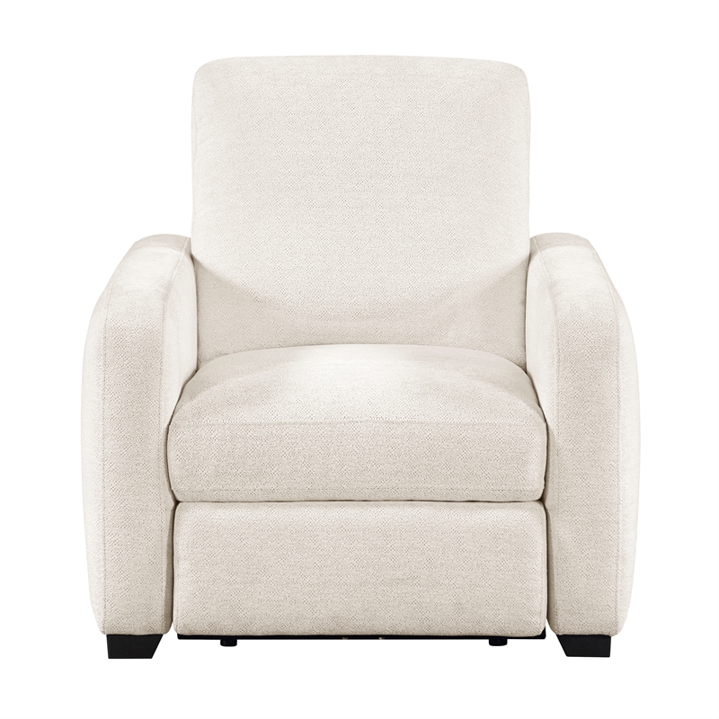 Lexicon Vera Chenille Power Reclining Chair with USB Charging Ports in Beige