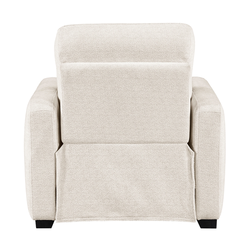 Lexicon Vera Chenille Power Reclining Chair with USB Charging Ports in Beige