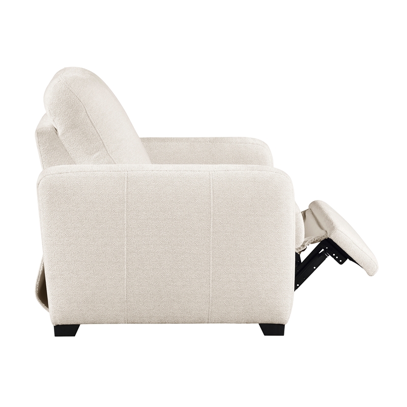 Lexicon Vera Chenille Power Reclining Chair with USB Charging Ports in Beige