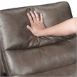 Lexicon Cassian Leather Swivel Glider Reclining Chair in Dark Brown