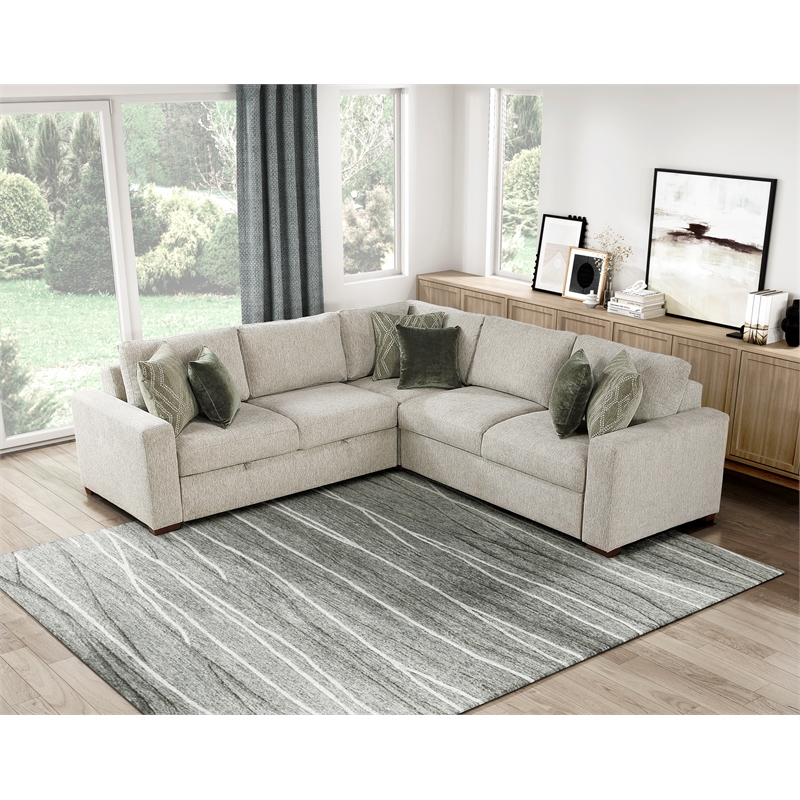 Lexicon Isla Microfiber Corner Seat in Sage Sand