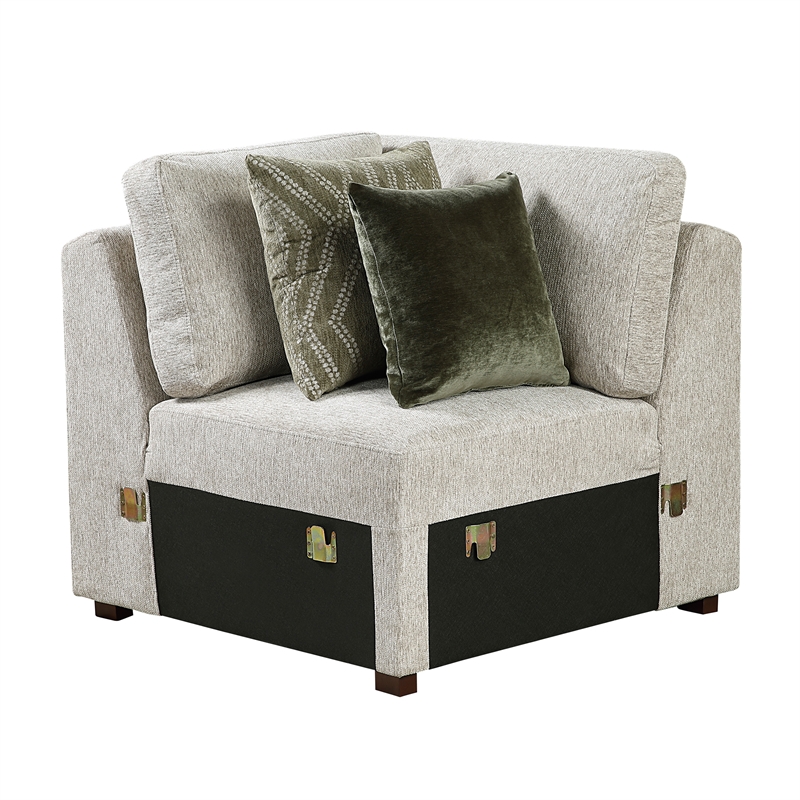 Lexicon Isla Microfiber Corner Seat in Sage Sand