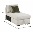 Lexicon Isla Microfiber Armless Convertible Storage Chaise in Sage Sand