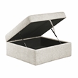 Lexicon Isla Microfiber Storage Ottoman with Casters in Beige