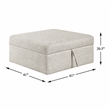Lexicon Isla Microfiber Storage Ottoman with Casters in Beige