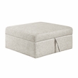 Lexicon Isla Microfiber Storage Ottoman with Casters in Beige