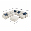 Lexicon Isla Microfiber 6-Piece Sectional with Reversible Chaise in Beige