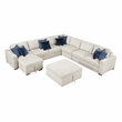Lexicon Isla Microfiber 6-Piece Sectional with Reversible Chaise in Beige