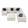 Lexicon Isla Microfiber 6-Piece Sectional with Reversible Chaise in Beige