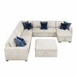 Lexicon Isla Microfiber 6-Piece Sectional with Reversible Chaise in Beige