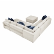 Lexicon Isla Microfiber 6-Piece Sectional with Reversible Chaise in Beige