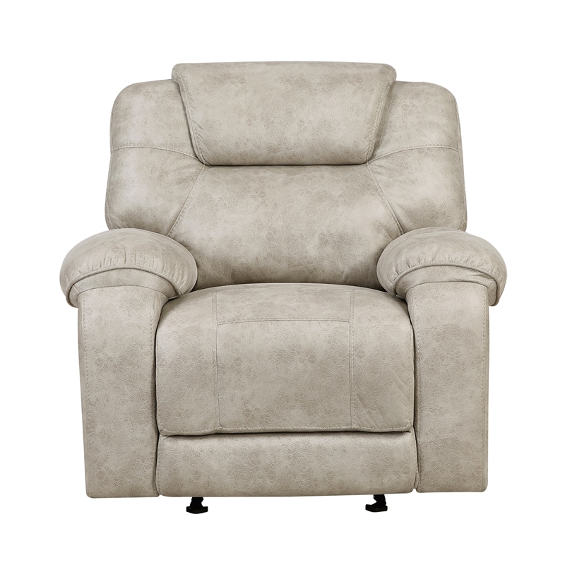 Lexicon Gainesville Microfiber Glider Reclining Chair in Pewter
