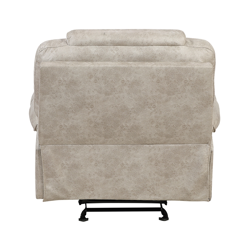 Lexicon Gainesville Microfiber Glider Reclining Chair in Pewter