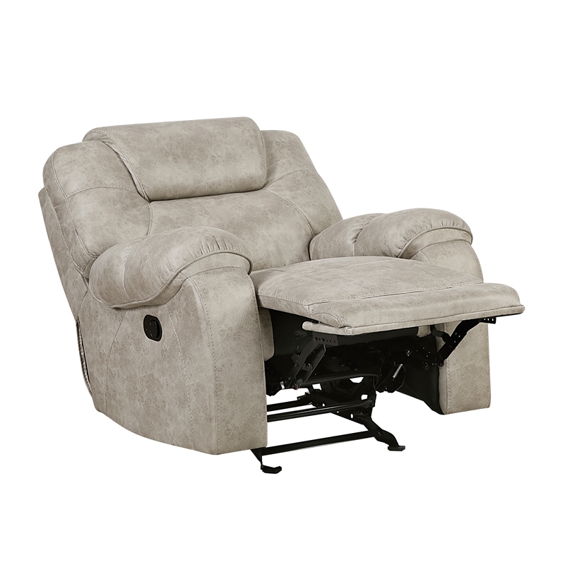 Lexicon Gainesville Microfiber Glider Reclining Chair in Pewter