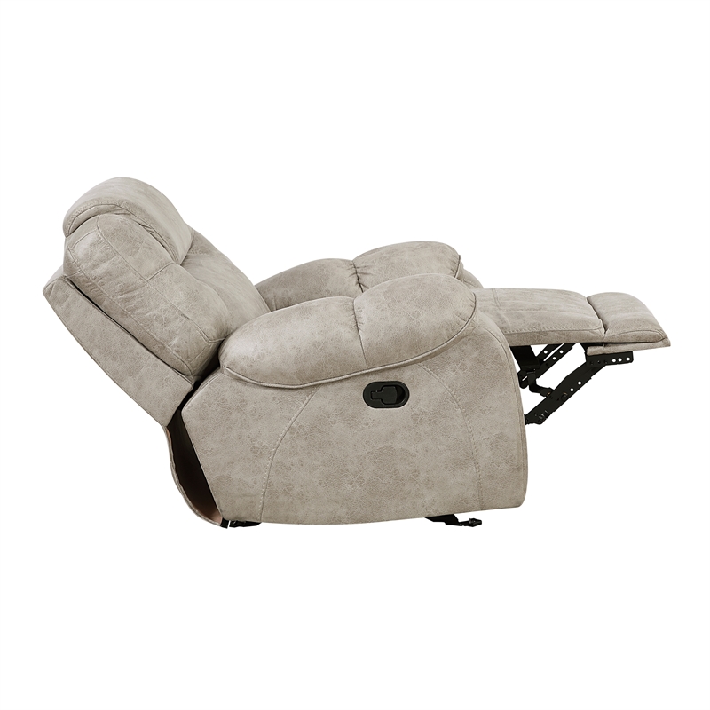 Lexicon Gainesville Microfiber Glider Reclining Chair in Pewter