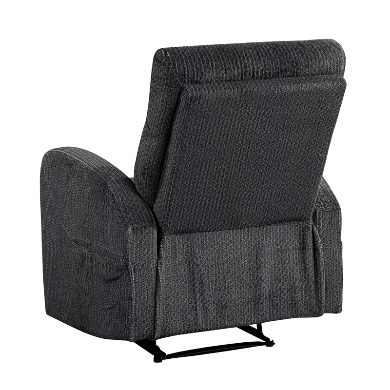 Lexicon Allen Microfiber Reclining Chair in Dark Gray