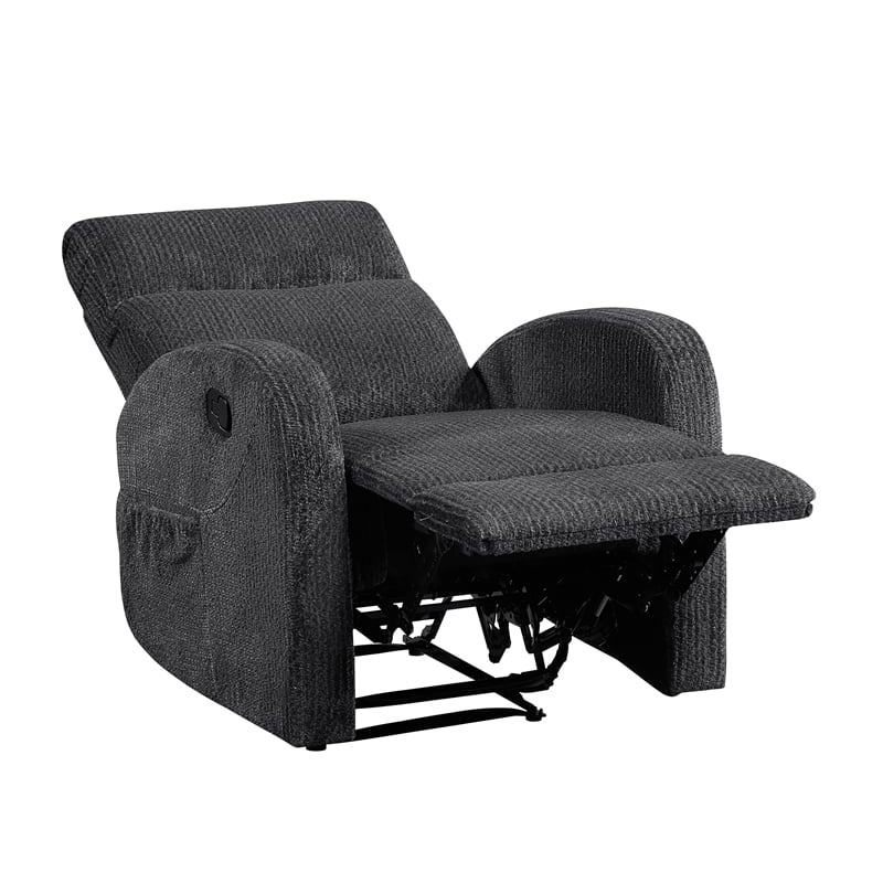 Lexicon Allen Microfiber Reclining Chair in Dark Gray