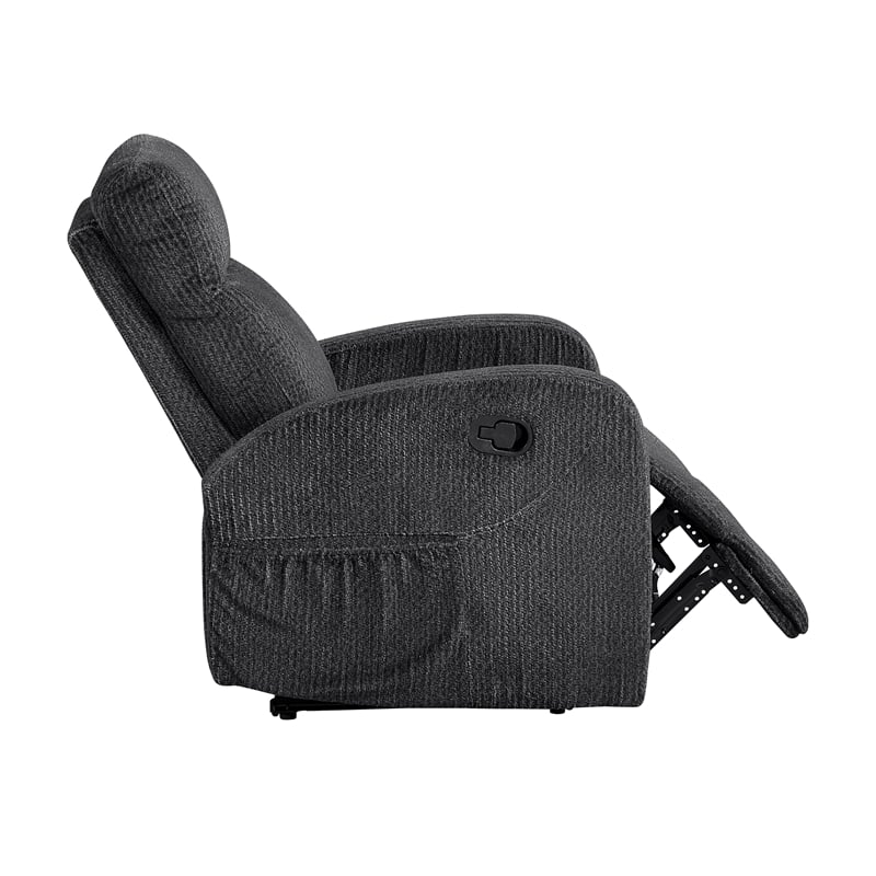 Lexicon Allen Microfiber Reclining Chair in Dark Gray