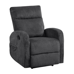 Lexicon Allen Microfiber Reclining Chair in Dark Gray