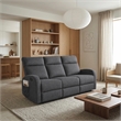 Lexicon Allen Microfiber Double Reclining Sofa in Dark Gray