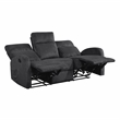 Lexicon Allen Microfiber Double Reclining Sofa in Dark Gray