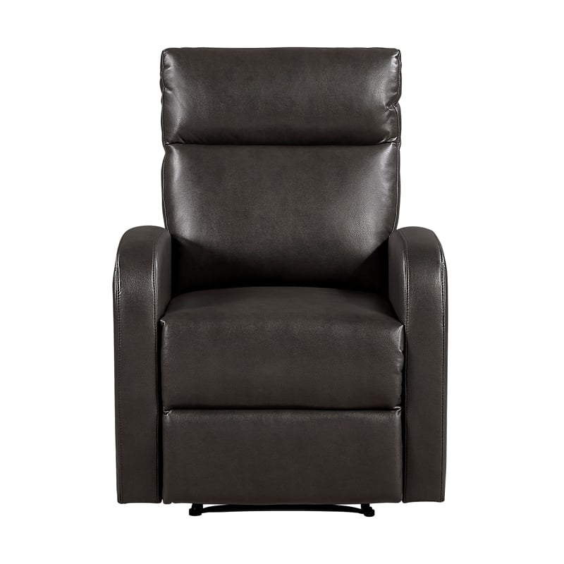 Lexicon Allen Faux Leather Reclining Chair in Espresso
