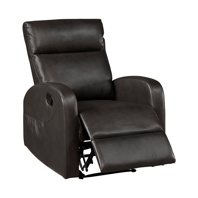 Lexicon Allen Faux Leather Reclining Chair in Espresso
