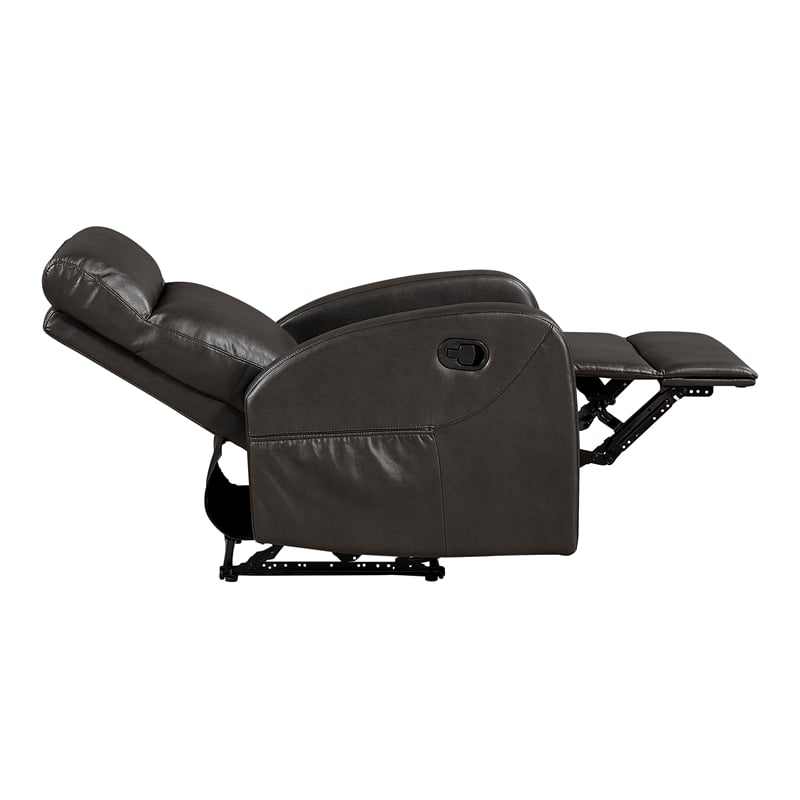 Lexicon Allen Faux Leather Reclining Chair in Espresso