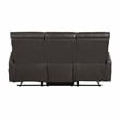 Lexicon Allen Faux Leather Double Reclining Sofa in Espresso