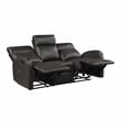 Lexicon Allen Faux Leather Double Reclining Sofa in Espresso