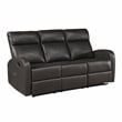 Lexicon Allen Faux Leather Double Reclining Sofa in Espresso