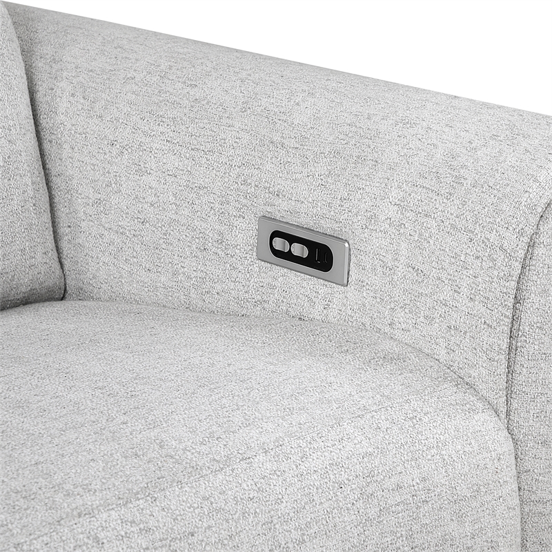 Lexicon McPherson Chenille Power Double Reclining Love Seat in Cloud