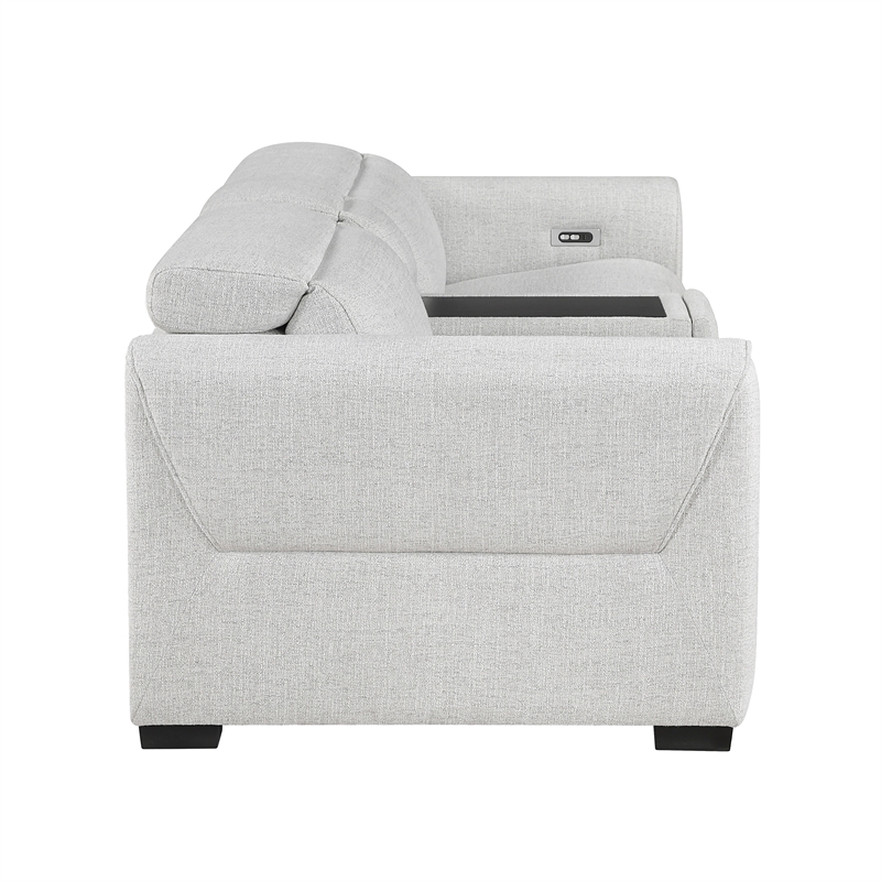 Lexicon McPherson Chenille Power Double Reclining Love Seat in Cloud