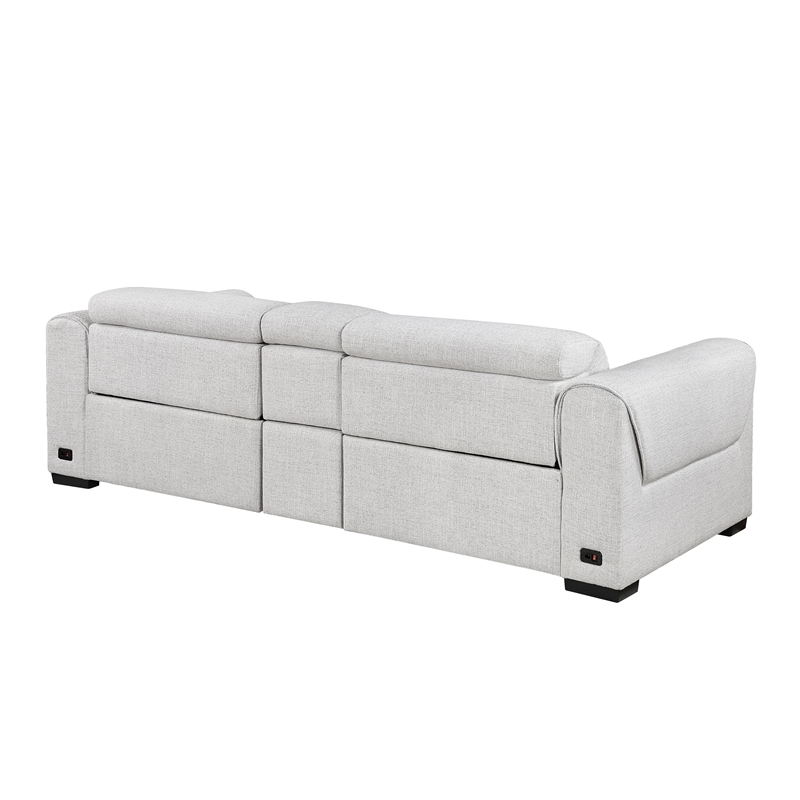 Lexicon McPherson Chenille Power Double Reclining Love Seat in Cloud