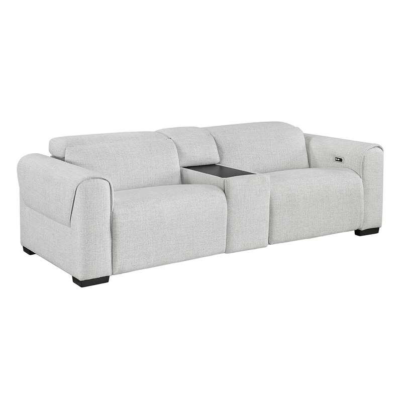 Lexicon McPherson Chenille Power Double Reclining Love Seat in Cloud