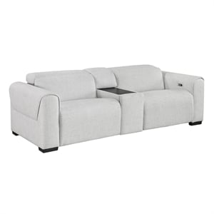 Lexicon McPherson Chenille Power Double Reclining Love Seat in Cloud