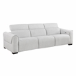 Lexicon McPherson Chenille Pwr Dbl Reclining Sofa with Power Headrests in Cloud