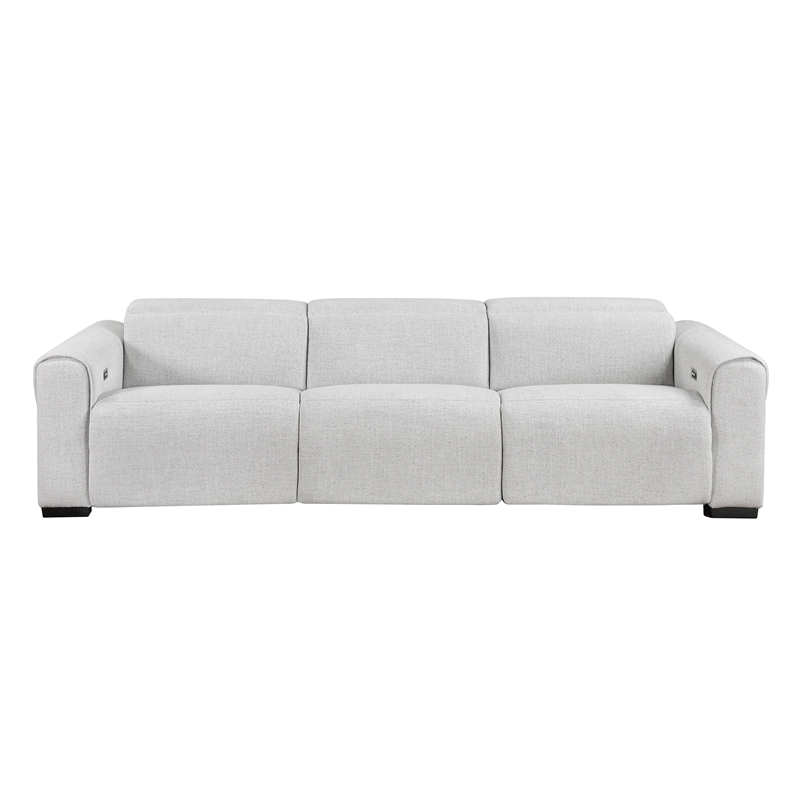 Lexicon McPherson Chenille Pwr Dbl Reclining Sofa with Power Headrests in Cloud
