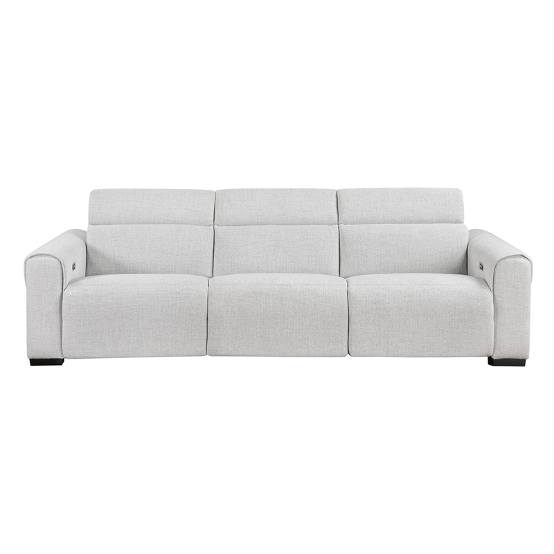 Lexicon McPherson Chenille Pwr Dbl Reclining Sofa with Power Headrests in Cloud