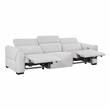Lexicon McPherson Chenille Pwr Dbl Reclining Sofa with Power Headrests in Cloud