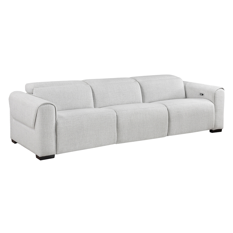 Lexicon McPherson Chenille Pwr Dbl Reclining Sofa with Power Headrests in Cloud