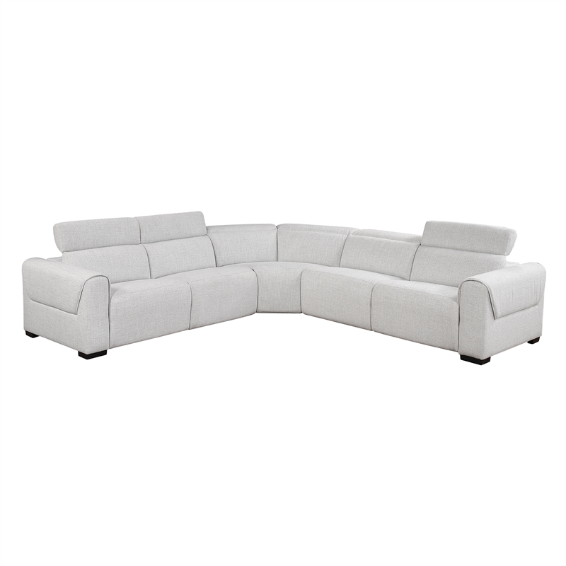 Lexicon McPherson Chenille 5-Piece Modular Power Reclining Sectional in Cloud