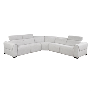 Lexicon McPherson Chenille 5-Piece Modular Power Reclining Sectional in Cloud