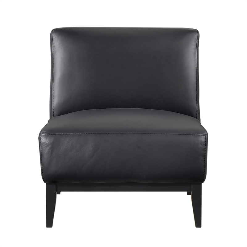 Lexicon Houghton Leather Accent Chair in Black