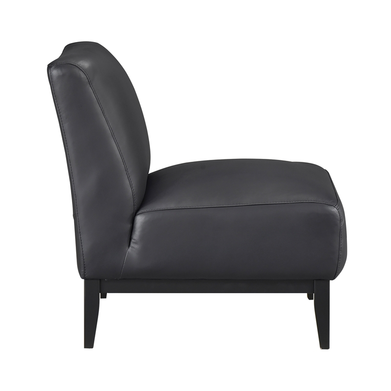 Lexicon Houghton Leather Accent Chair in Black