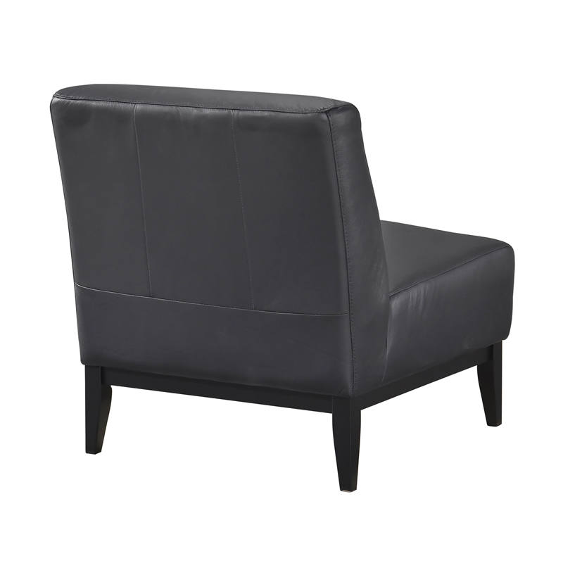 Lexicon Houghton Leather Accent Chair in Black