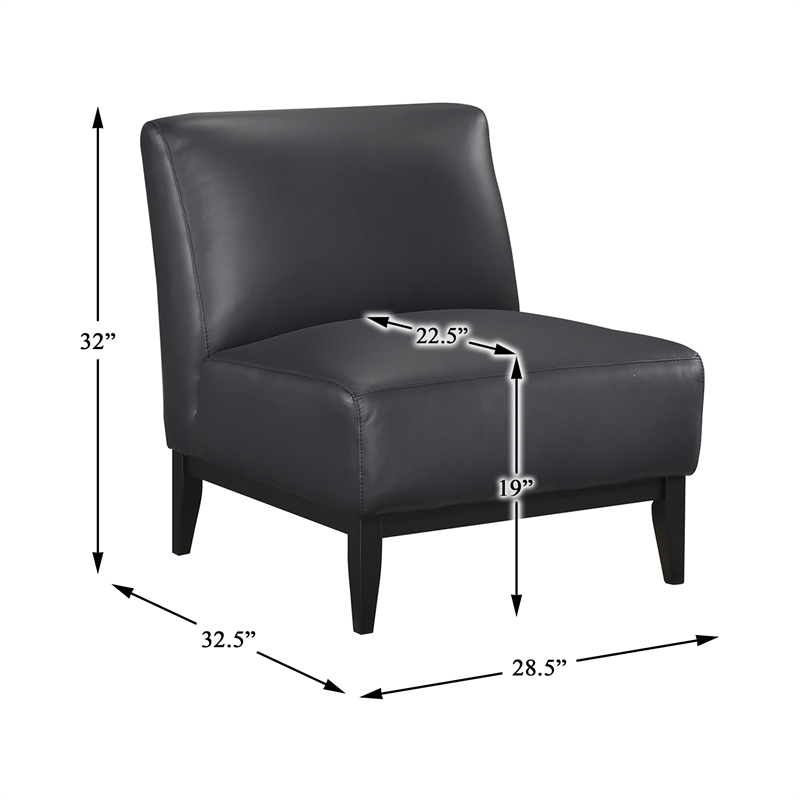 Lexicon Houghton Leather Accent Chair in Black