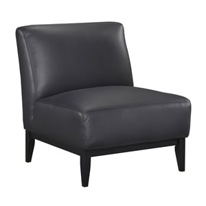 Lexicon Houghton Leather Accent Chair in Black